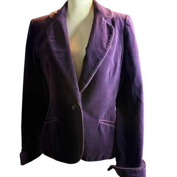 Lilli Ann Adolph Schuman Vintage 70s Purple Velvet Blazer, Tailored, Medium - Picture 5 of 7